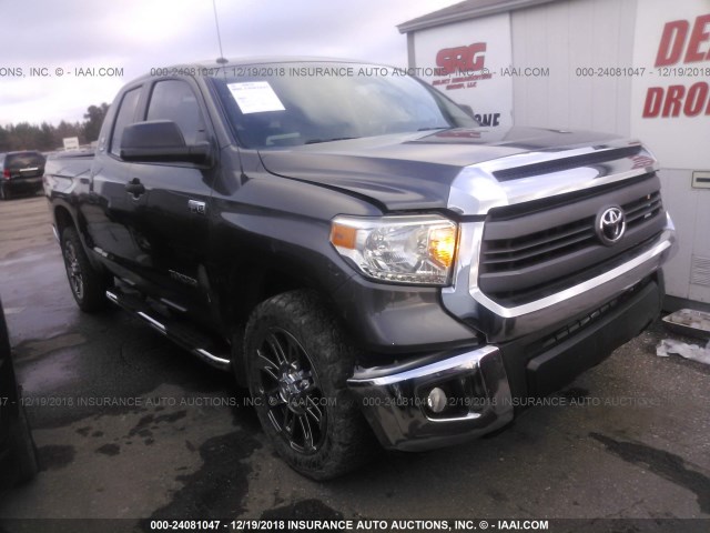 5TFRY5F19EX163662 - 2014 TOYOTA TUNDRA DOUBLE CAB SR/SR5 GRAY photo 1