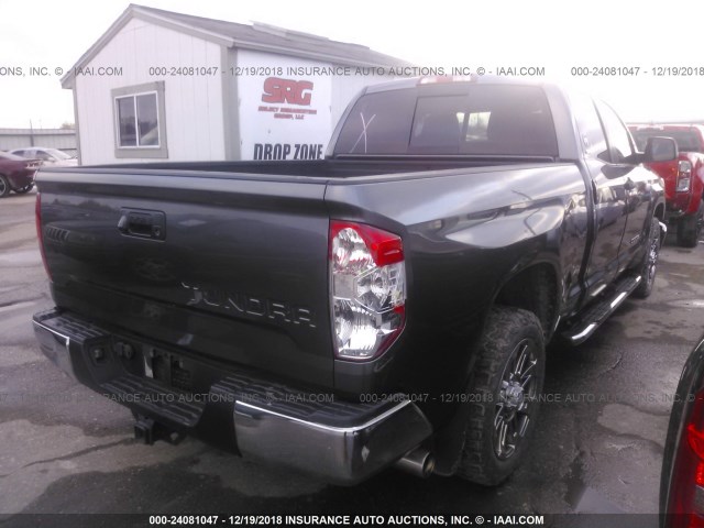 5TFRY5F19EX163662 - 2014 TOYOTA TUNDRA DOUBLE CAB SR/SR5 GRAY photo 4