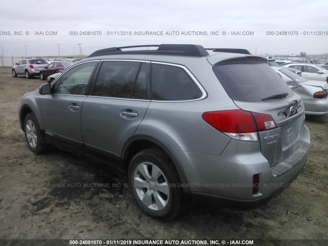 4S4BRCCC2A3315495 - 2010 SUBARU OUTBACK 2.5I PREMIUM SILVER photo 3