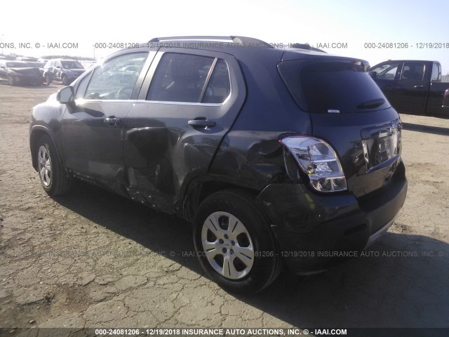 3GNCJLSB5GL197472 - 2016 CHEVROLET TRAX 1LT GRAY photo 3