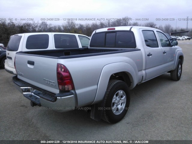 5TEKU72N16Z186610 - 2006 TOYOTA TACOMA DBL CAB PRERUNNER LNG BED SILVER photo 4