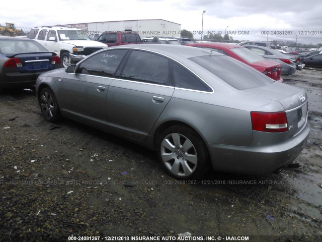 WAUDH74F56N144170 - 2006 AUDI A6 3.2 QUATTRO SILVER photo 3