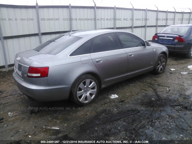 WAUDH74F56N144170 - 2006 AUDI A6 3.2 QUATTRO SILVER photo 4