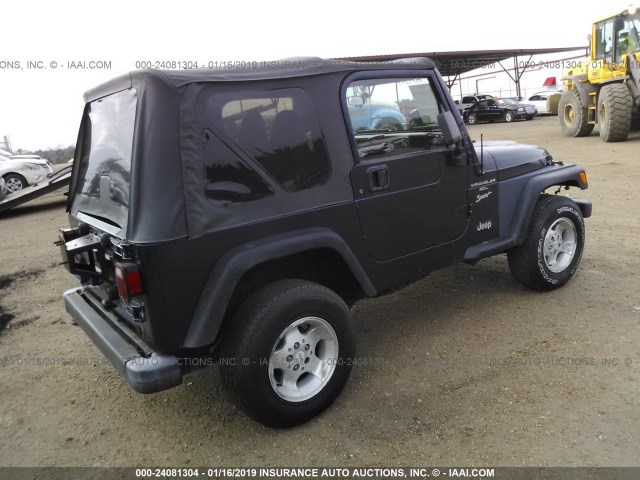 1J4FA49S21P305487 - 2001 JEEP WRANGLER / TJ SPORT BLUE photo 4