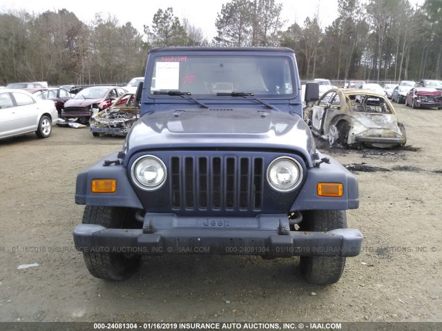 1J4FA49S21P305487 - 2001 JEEP WRANGLER / TJ SPORT BLUE photo 6