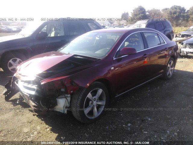 1G1ZJ57B08F295286 - 2008 CHEVROLET MALIBU 2LT RED photo 2