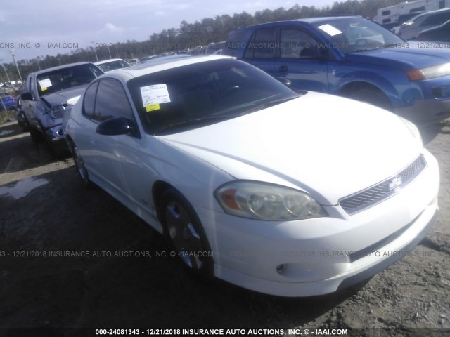 2G1WL15C369254819 - 2006 CHEVROLET MONTE CARLO SS WHITE photo 1