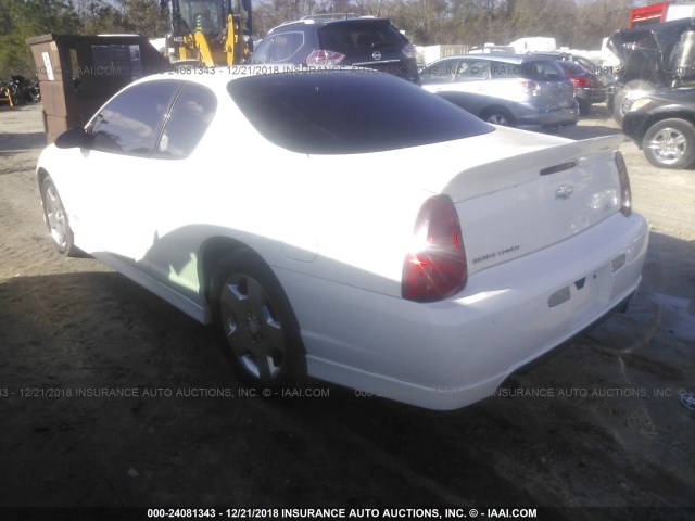 2G1WL15C369254819 - 2006 CHEVROLET MONTE CARLO SS WHITE photo 3