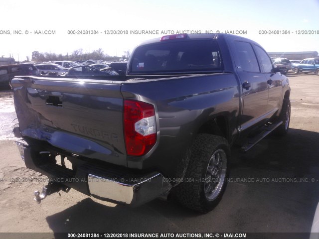 5TFEM5F10JX128383 - 2018 TOYOTA TUNDRA CREWMAX SR5 GRAY photo 4