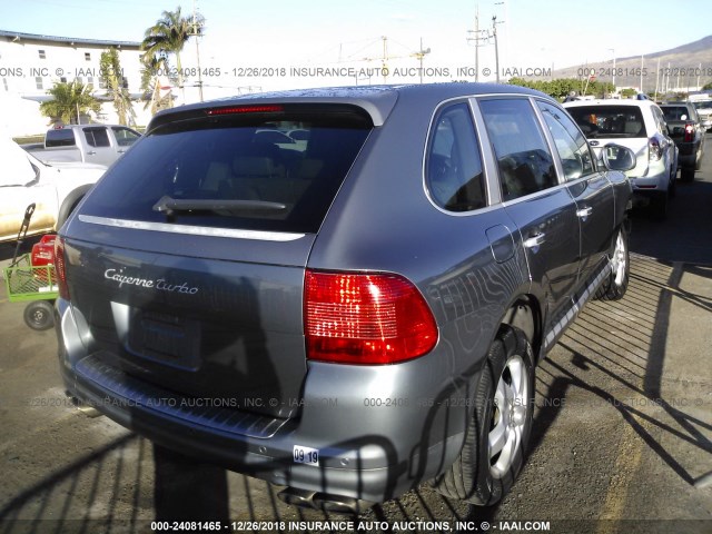 WP1AC29P84LA93490 - 2004 PORSCHE CAYENNE TURBO GRAY photo 4