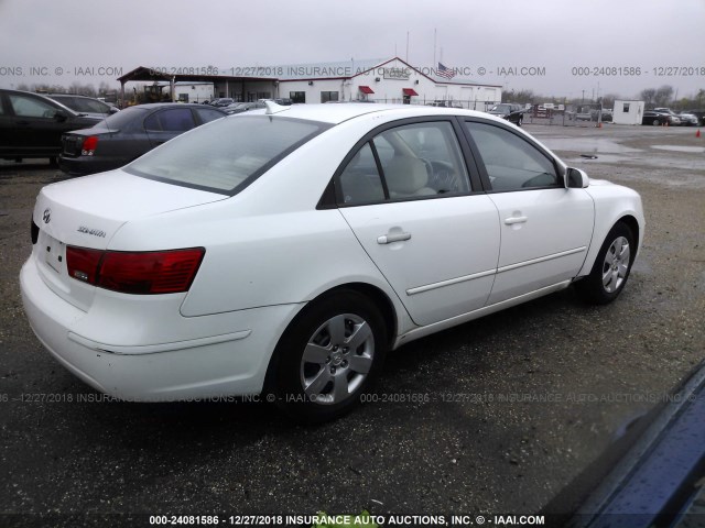 5NPET4AC7AH608406 - 2010 HYUNDAI SONATA GLS WHITE photo 4