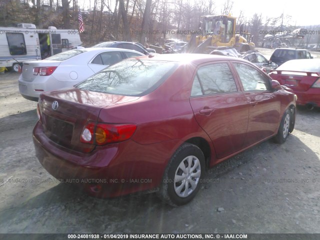 JTDBL40E699021253 - 2009 TOYOTA COROLLA LE/XLE RED photo 4