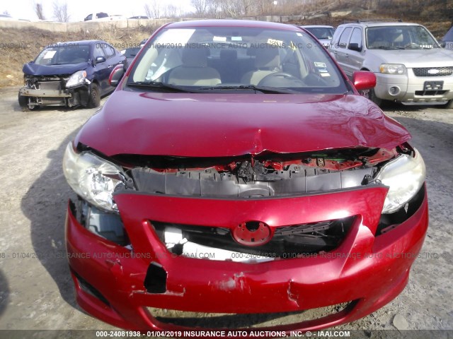 JTDBL40E699021253 - 2009 TOYOTA COROLLA LE/XLE RED photo 6