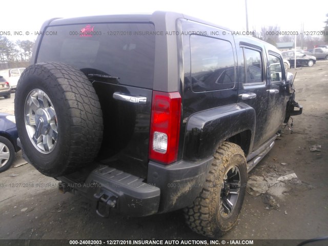 5GTEN13E888101412 - 2008 HUMMER H3 BLACK photo 4