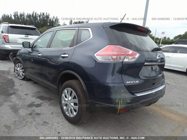 KNMAT2MT9FP558635 - 2015 NISSAN ROGUE S/SL/SV GRAY photo 3