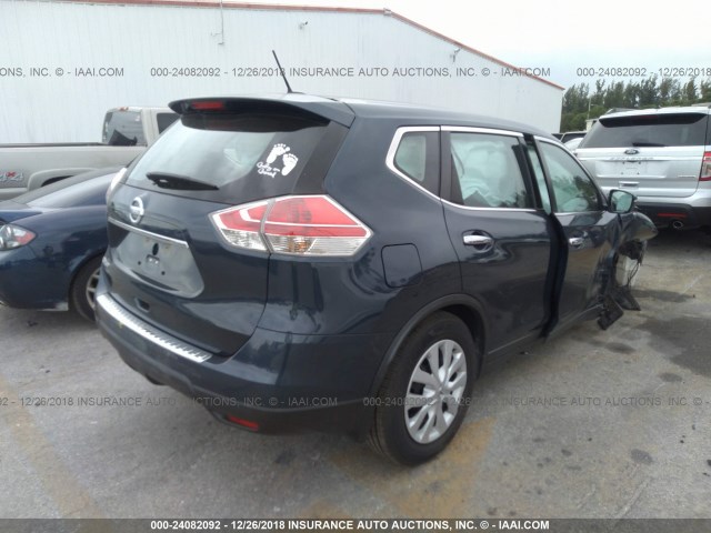 KNMAT2MT9FP558635 - 2015 NISSAN ROGUE S/SL/SV GRAY photo 4