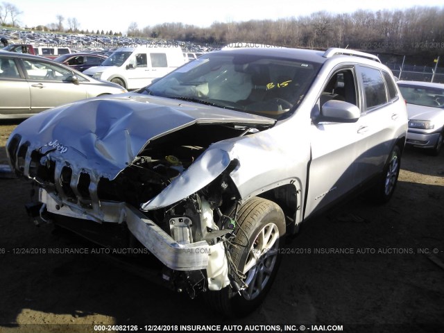 1C4PJMCS9EW169132 - 2014 JEEP CHEROKEE LATITUDE SILVER photo 2