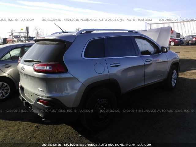 1C4PJMCS9EW169132 - 2014 JEEP CHEROKEE LATITUDE SILVER photo 4