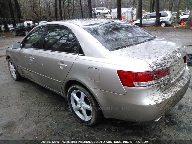 5NPEU46F96H034737 - 2006 HYUNDAI SONATA GLS/LX GOLD photo 3