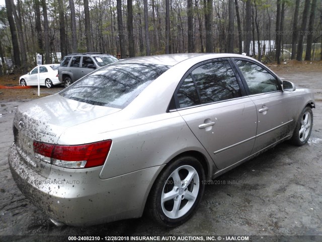 5NPEU46F96H034737 - 2006 HYUNDAI SONATA GLS/LX GOLD photo 4