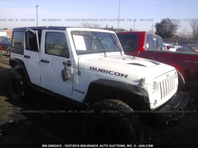 1C4BJWFG9EL209756 - 2014 JEEP WRANGLER UNLIMITE RUBICON WHITE photo 1