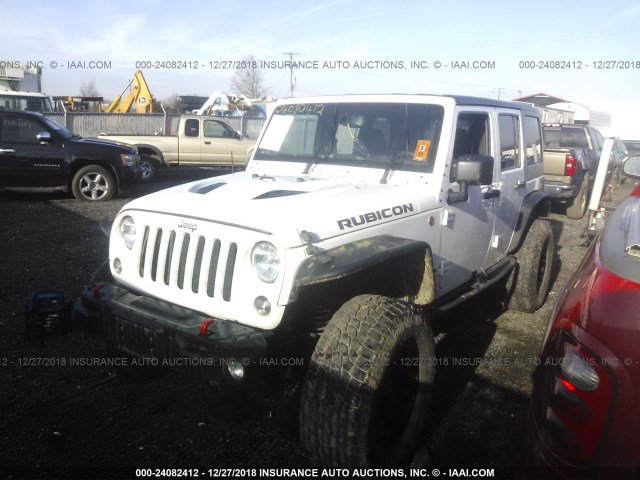 1C4BJWFG9EL209756 - 2014 JEEP WRANGLER UNLIMITE RUBICON WHITE photo 2