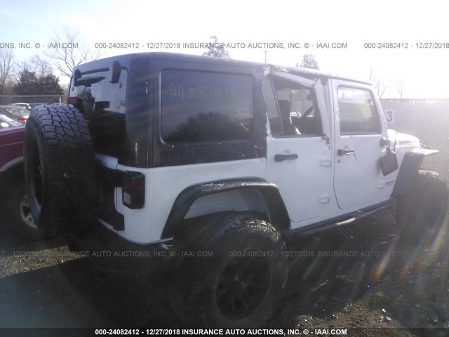 1C4BJWFG9EL209756 - 2014 JEEP WRANGLER UNLIMITE RUBICON WHITE photo 4