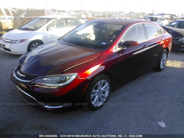 1C3CCCAB0GN168700 - 2016 CHRYSLER 200 LIMITED RED photo 2