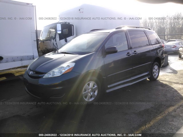 5TDZK23C57S028578 - 2007 TOYOTA SIENNA CE/LE BLUE photo 2