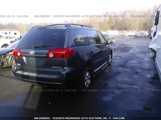 5TDZK23C57S028578 - 2007 TOYOTA SIENNA CE/LE BLUE photo 4