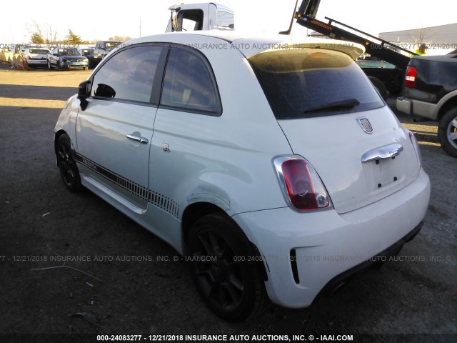 3C3CFFFH2CT310612 - 2012 FIAT 500 ABARTH WHITE photo 3