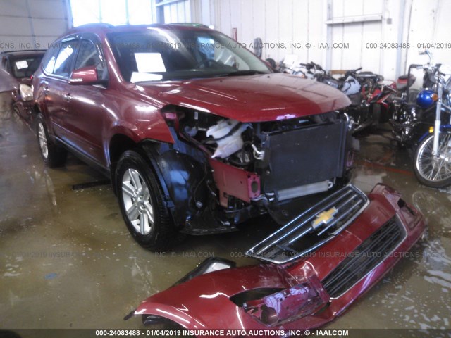 1GNKRGKD4EJ330322 - 2014 CHEVROLET TRAVERSE LT RED photo 1