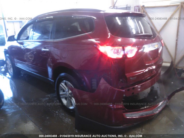 1GNKRGKD4EJ330322 - 2014 CHEVROLET TRAVERSE LT RED photo 3