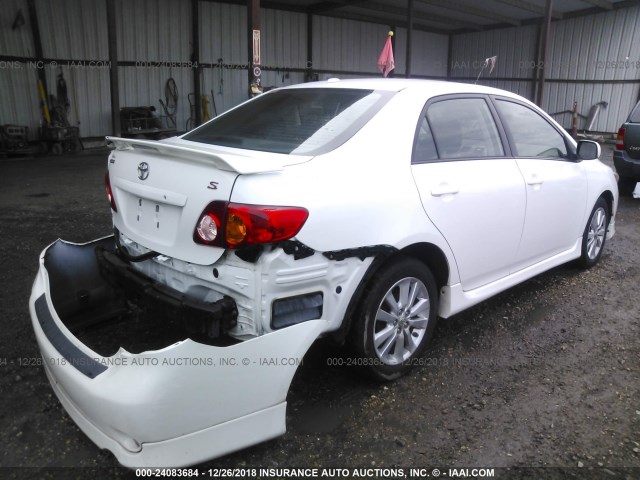 1NXBU4EE0AZ305562 - 2010 TOYOTA COROLLA S/LE/XLE WHITE photo 4