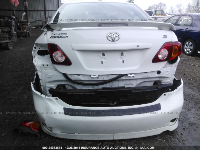 1NXBU4EE0AZ305562 - 2010 TOYOTA COROLLA S/LE/XLE WHITE photo 6