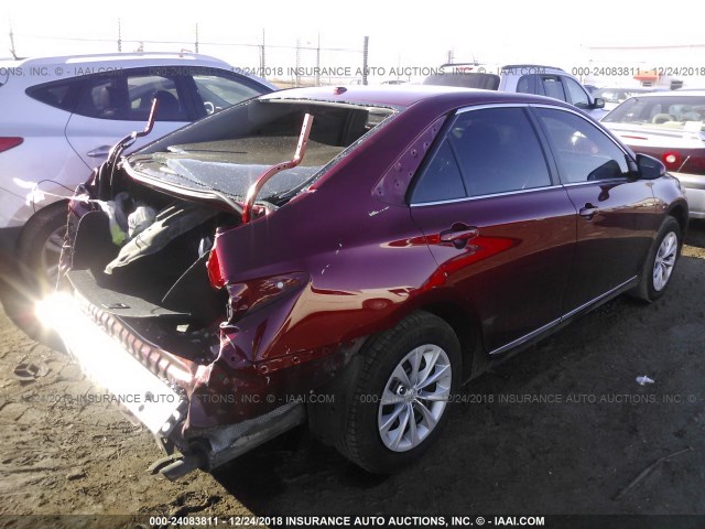 4T1BF1FK4HU661763 - 2017 TOYOTA CAMRY LE/XLE/SE/XSE MAROON photo 4