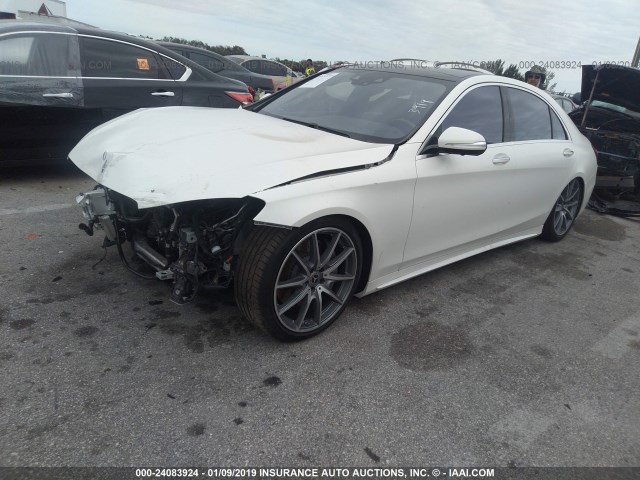 WDDUG8DB3KA433919 - 2019 MERCEDES-BENZ S 560 WHITE photo 2