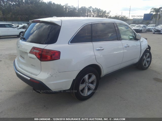 2HNYD2H4XBH509774 - 2011 ACURA MDX TECHNOLOGY WHITE photo 4