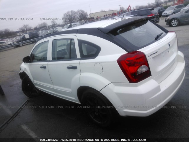 1B3HB48B57D149194 - 2007 DODGE CALIBER SXT WHITE photo 3