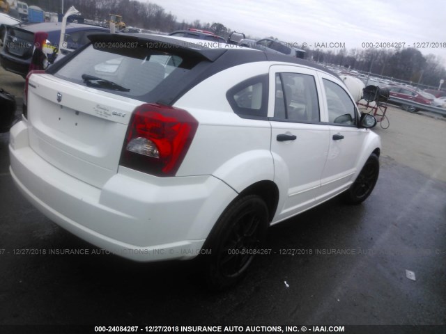 1B3HB48B57D149194 - 2007 DODGE CALIBER SXT WHITE photo 4