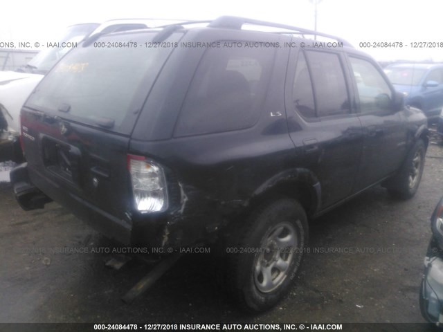 4S2DM58W814345948 - 2001 ISUZU RODEO S/LS/LSE BLACK photo 4