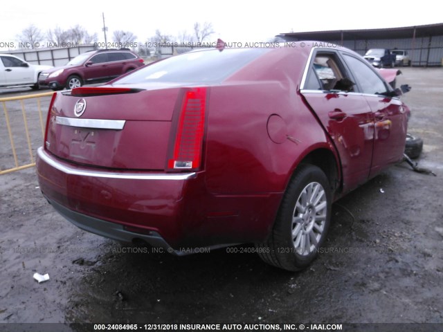 1G6DE5EG6A0122842 - 2010 CADILLAC CTS LUXURY COLLECTION RED photo 4