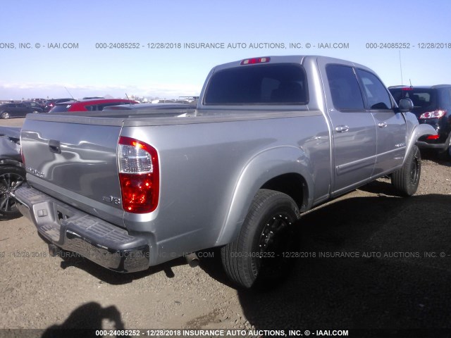 5TBET341X6S541055 - 2006 TOYOTA TUNDRA DOUBLE CAB SR5 SILVER photo 4