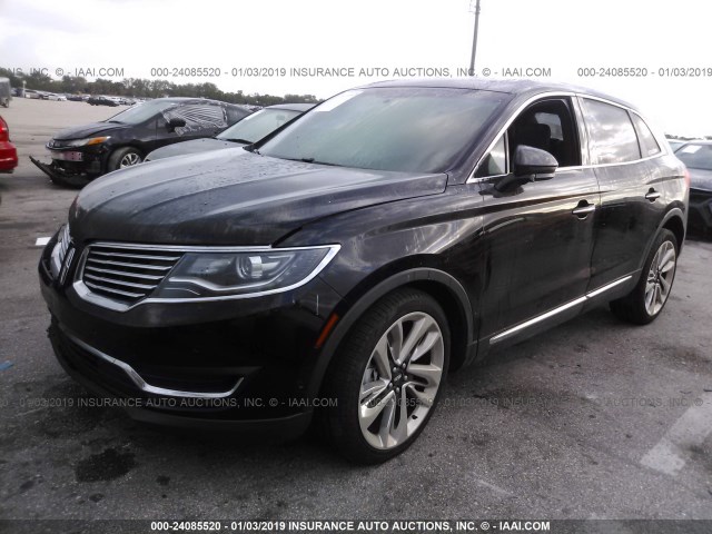 2LMPJ6LR0HBL30787 - 2017 LINCOLN MKX RESERVE BLACK photo 2