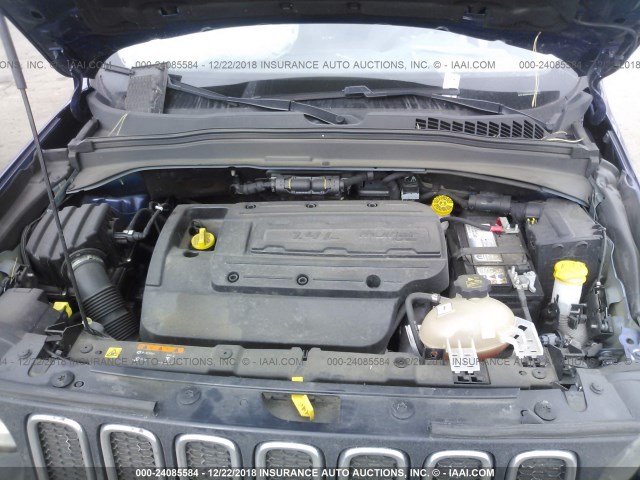 ZACCJBAW0GPD06368 - 2016 JEEP RENEGADE SPORT Կապույտ լուսանկար 10