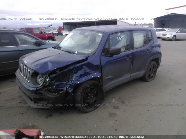 ZACCJBAW0GPD06368 - 2016 JEEP RENEGADE SPORT Կապույտ լուսանկար 2