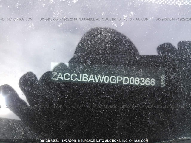 ZACCJBAW0GPD06368 - 2016 JEEP RENEGADE SPORT Կապույտ լուսանկար 9