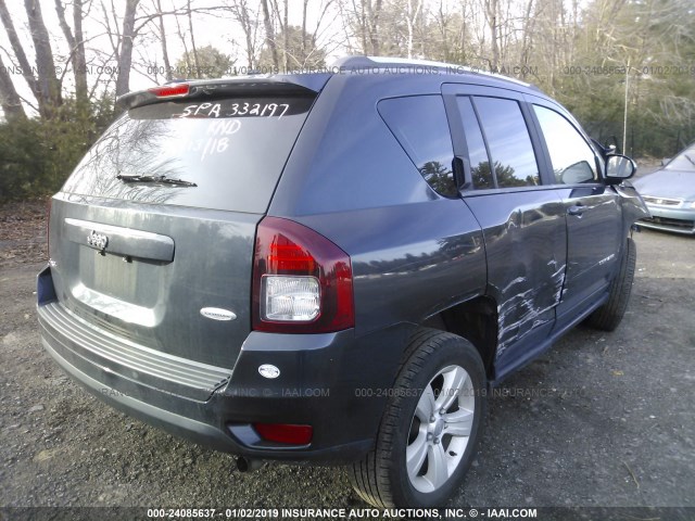 1C4NJDEB6ED904925 - 2014 JEEP COMPASS LATITUDE GRAY photo 4