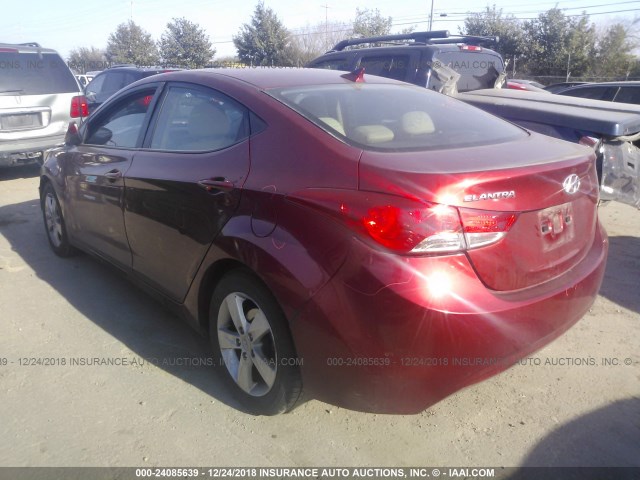 5NPDH4AE5DH360532 - 2013 HYUNDAI ELANTRA GLS/LIMITED RED photo 3