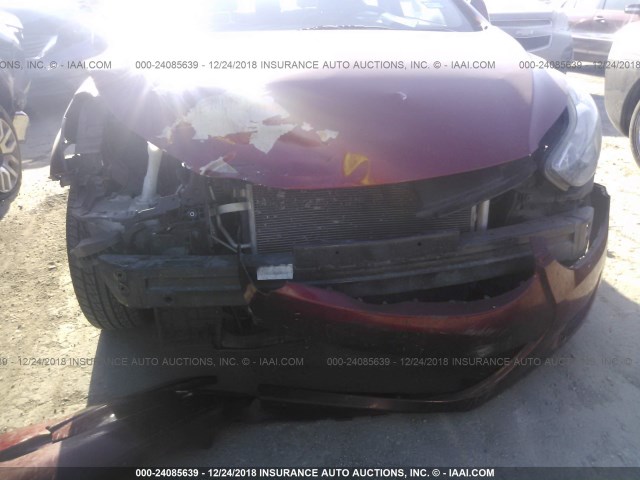 5NPDH4AE5DH360532 - 2013 HYUNDAI ELANTRA GLS/LIMITED RED photo 6